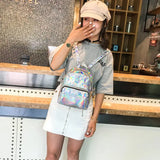 Women's Small Laser Schoolbag Backpack
