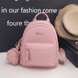 Women's Shoulder Bag Mini Ladies Backpack Rivet Bag for Students