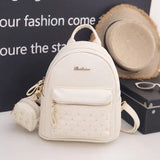 Women's Shoulder Bag Mini Ladies Backpack Rivet Bag for Students