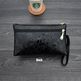 Women's 4-Zipper Long Clutch Bag Retro Leather Purse
