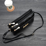 Women's 4-Zipper Long Clutch Bag Retro Leather Purse