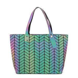 Geometric Luminous Shoulder Bag Foldable Tote