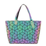 Geometric Luminous Shoulder Bag Foldable Tote