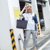 Geometric Luminous Shoulder Bag Foldable Tote