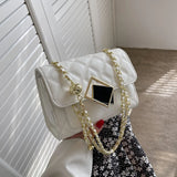 Women Shoulder Crossbody Chain Bag Large Capacity Handbags PU Leather Shopping B