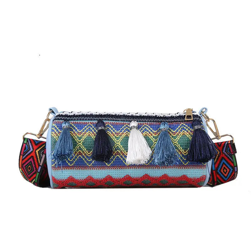 Bohemian Tassel Bucket Shoulder Bag for Women