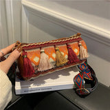 Bohemian Tassel Bucket Shoulder Bag for Women