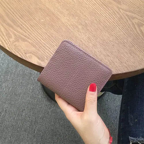 Leather Mini Wallet Hasp Photo Holder Short Casual Purse