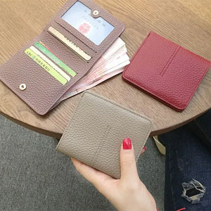 Leather Mini Wallet Hasp Photo Holder Short Casual Purse