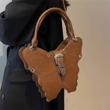 Y2K Retro Butterfly Leather Shoulder Bag Handbag Phone Wallet