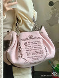 Y2K Retro Gothic Lettered Shoulder Handbag