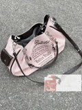 Y2K Retro Gothic Lettered Shoulder Handbag