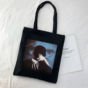 Vintage Horror Women Canvas Bag Punk Dark Gothic Shopper Bags