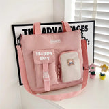 Casual Contrast Messenger Bag Harajuku Nylon Cloth