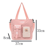 Casual Contrast Messenger Bag Harajuku Nylon Cloth