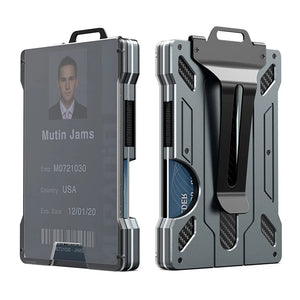 Men's RFID Aluminum Wallet with ID Window and Cash Clip