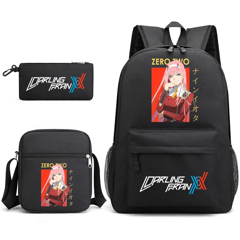 Zero Two Backpack 3-Piece Set for Kids - Back to School Bag