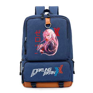Zero Two Canvas Student School Bag Youth Travel Backpack