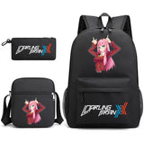 Zero Two Canvas Backpack 3-Piece Set for Children Boys and Girls