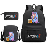 Zero Two Canvas Backpack 3 Piece Set Kids School Bags Supplies