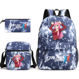 Zero Two Canvas Backpack 3-Piece Set for Children Boys and Girls