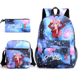 Zero Two Canvas Backpack 3-Piece Set for Children Boys and Girls