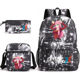 Zero Two Canvas Backpack 3-Piece Set for Children Boys and Girls
