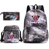 Zero Two 3 Piece Set Canvas Backpack for Kids Boys and Girls