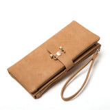 Women's Long Wallet Zipper Card Bag with Wrist Strap