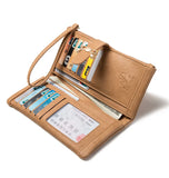 Women's Long Wallet Zipper Card Bag with Wrist Strap