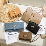 Women's Long Wallet Zipper Card Bag with Wrist Strap